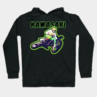 Vintage Motocross Kawasaki Hoodie